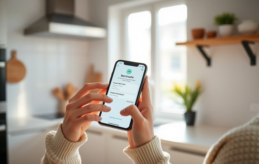 Person som mottar uttak på mobilen – glad og fornøyd